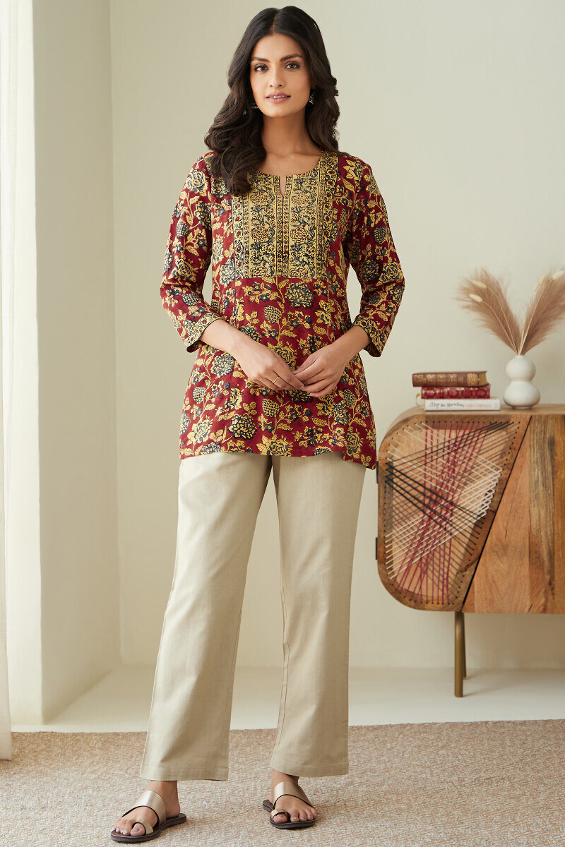 Bagru Hand Block-Printed Viscose Top