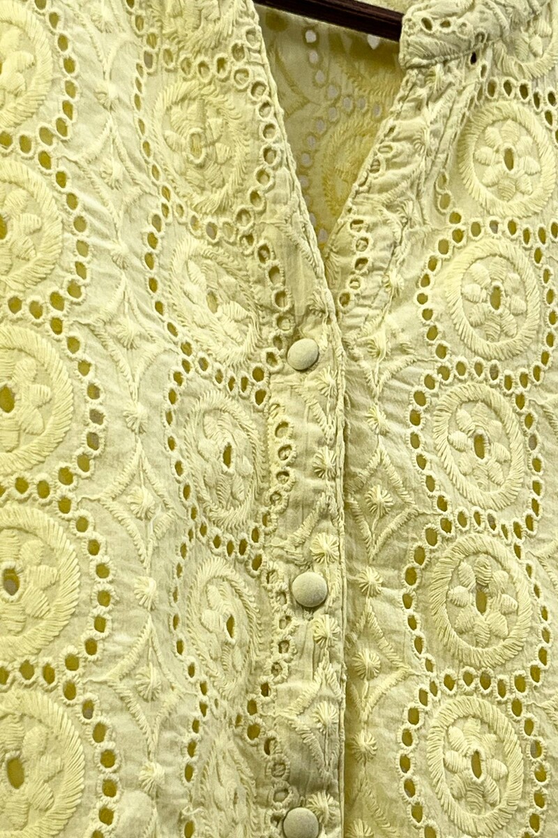 Light Yellow Handcrafted Cotton Top