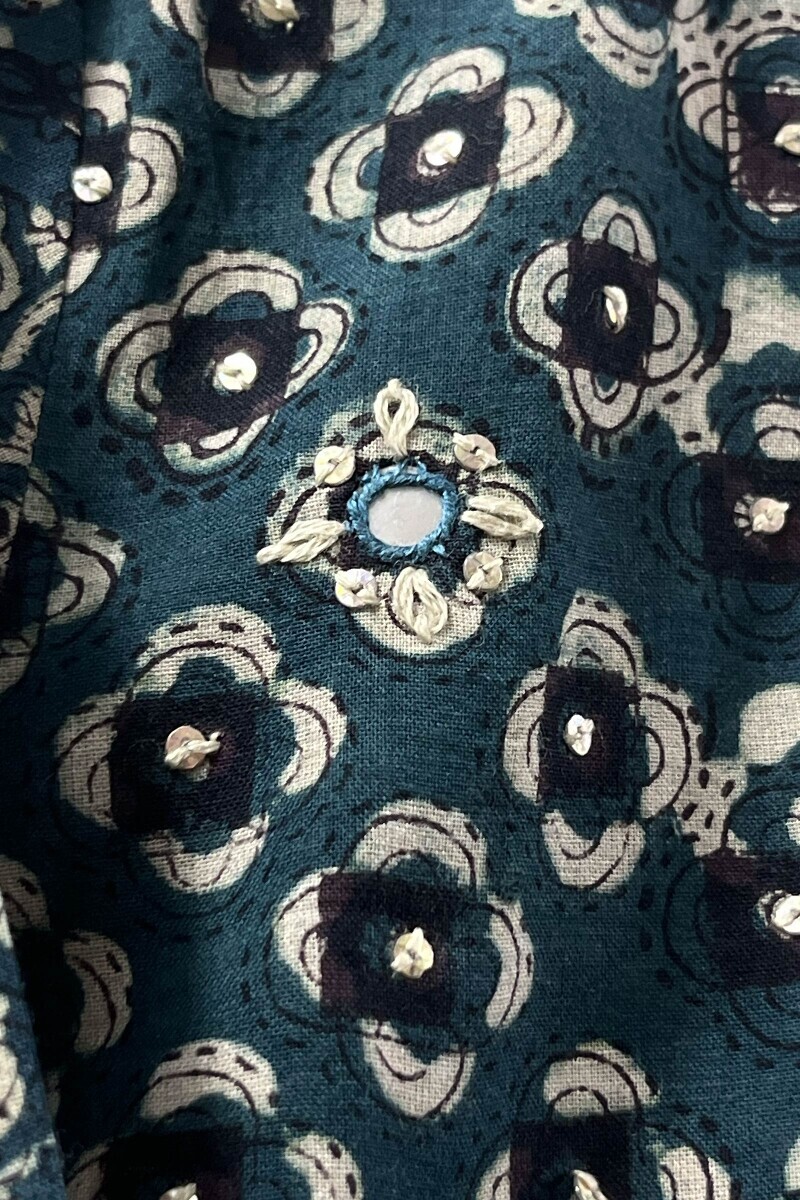 Bagru Hand Block-Printed A-Line Cotton Kurta