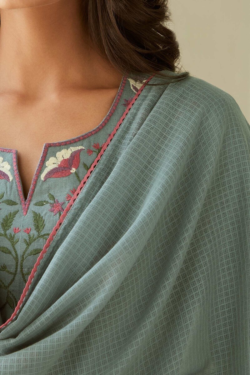 Blue Handcrafted Kota Dupatta