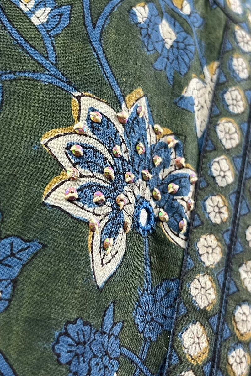 Bagru Hand Block-Printed Straight Cotton Kurta