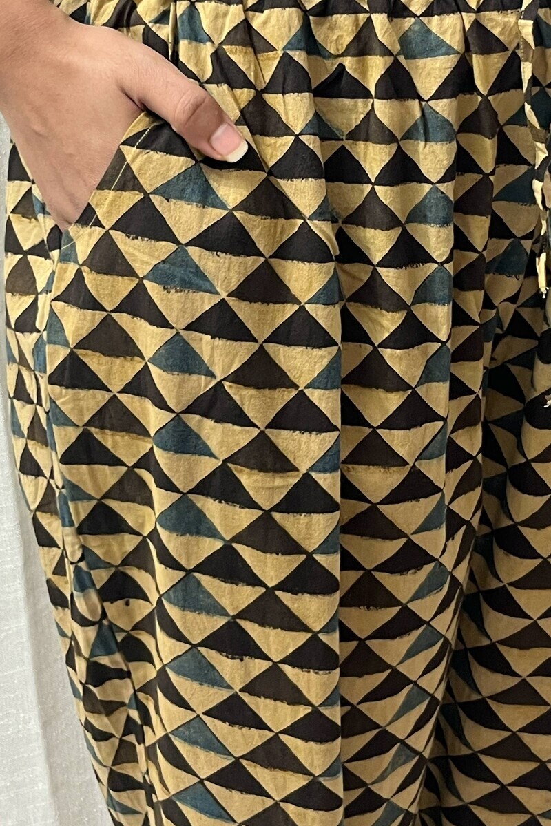 Ajrak Hand Block-Printed Cotton Narrow Pants