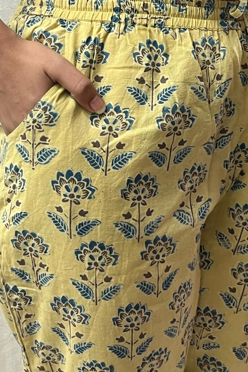 Ajrak Hand Block-Printed Cotton Narrow Pants