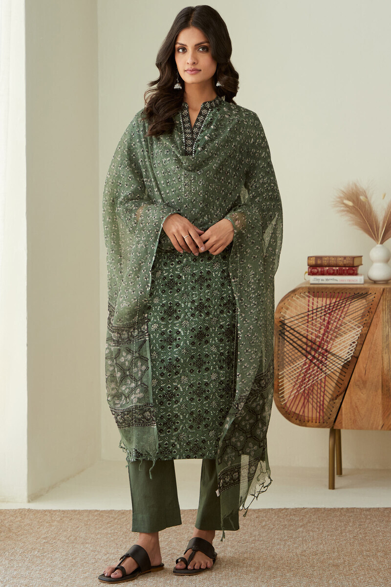 Bagru Hand Block-Printed Kota Dupatta