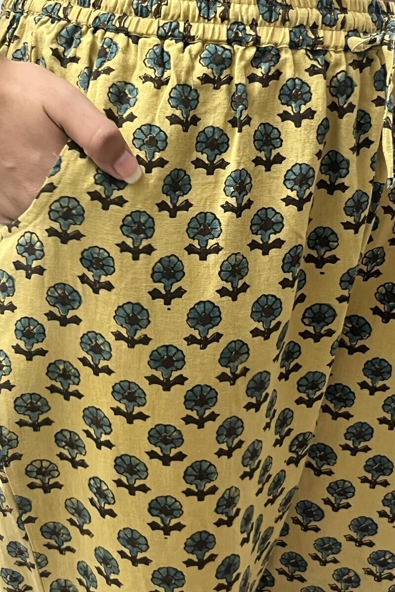 Ajrak Hand Block-Printed Cotton Narrow Pants