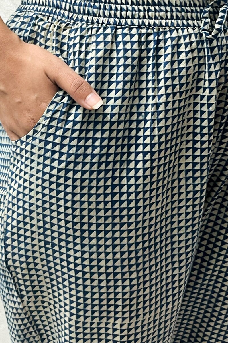 Ajrak Hand Block-Printed Cotton Narrow Pants