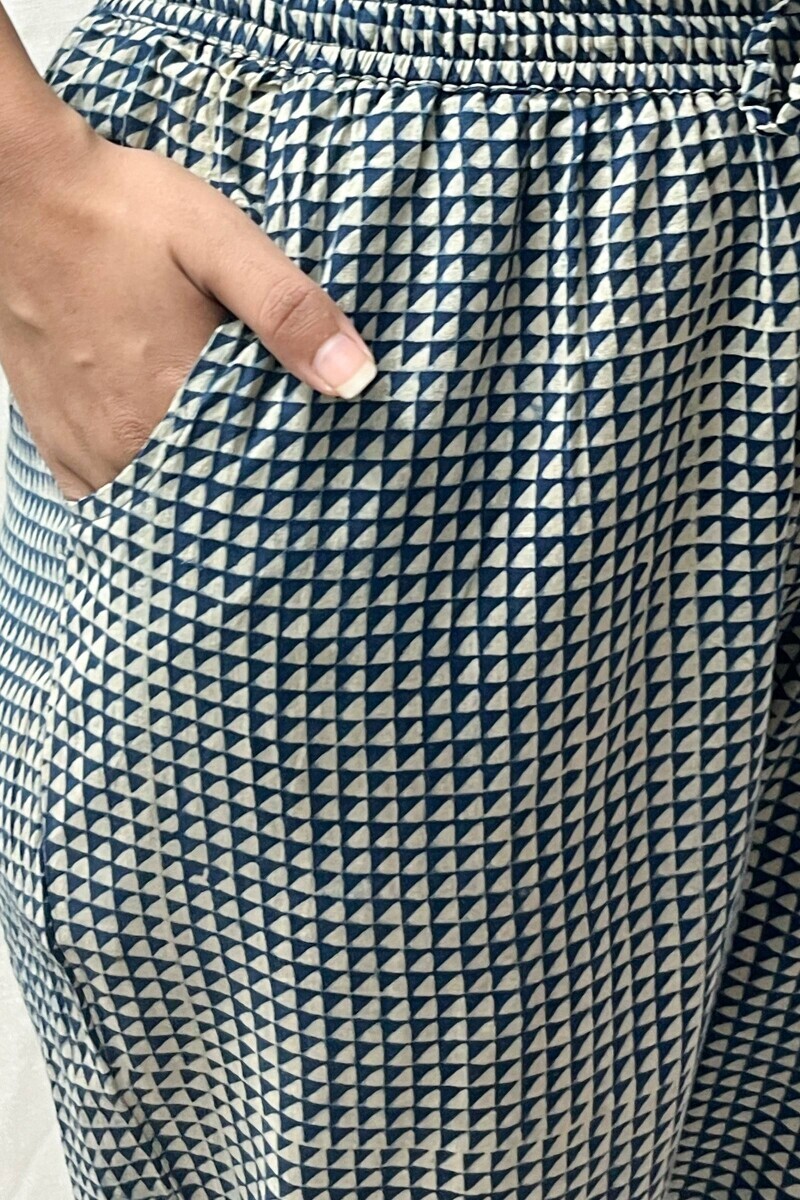 Ajrak Hand Block-Printed Cotton Narrow Pants