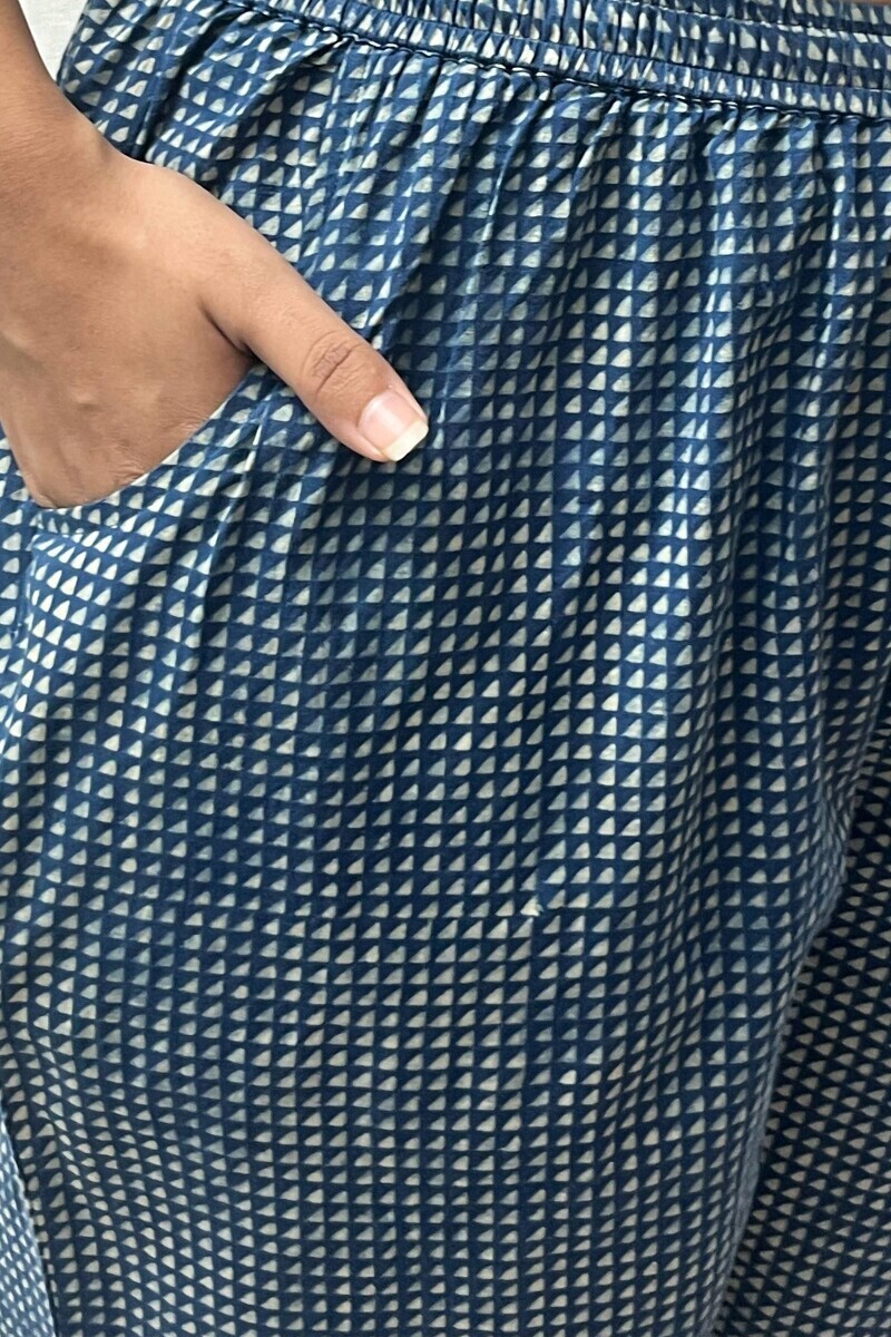 Ajrak Hand Block-Printed Cotton Narrow Pants