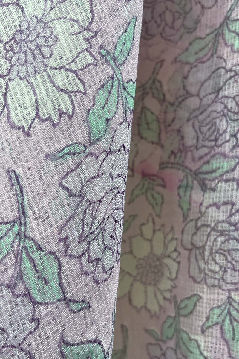 Purple Hand Block-Printed Kota Dupatta