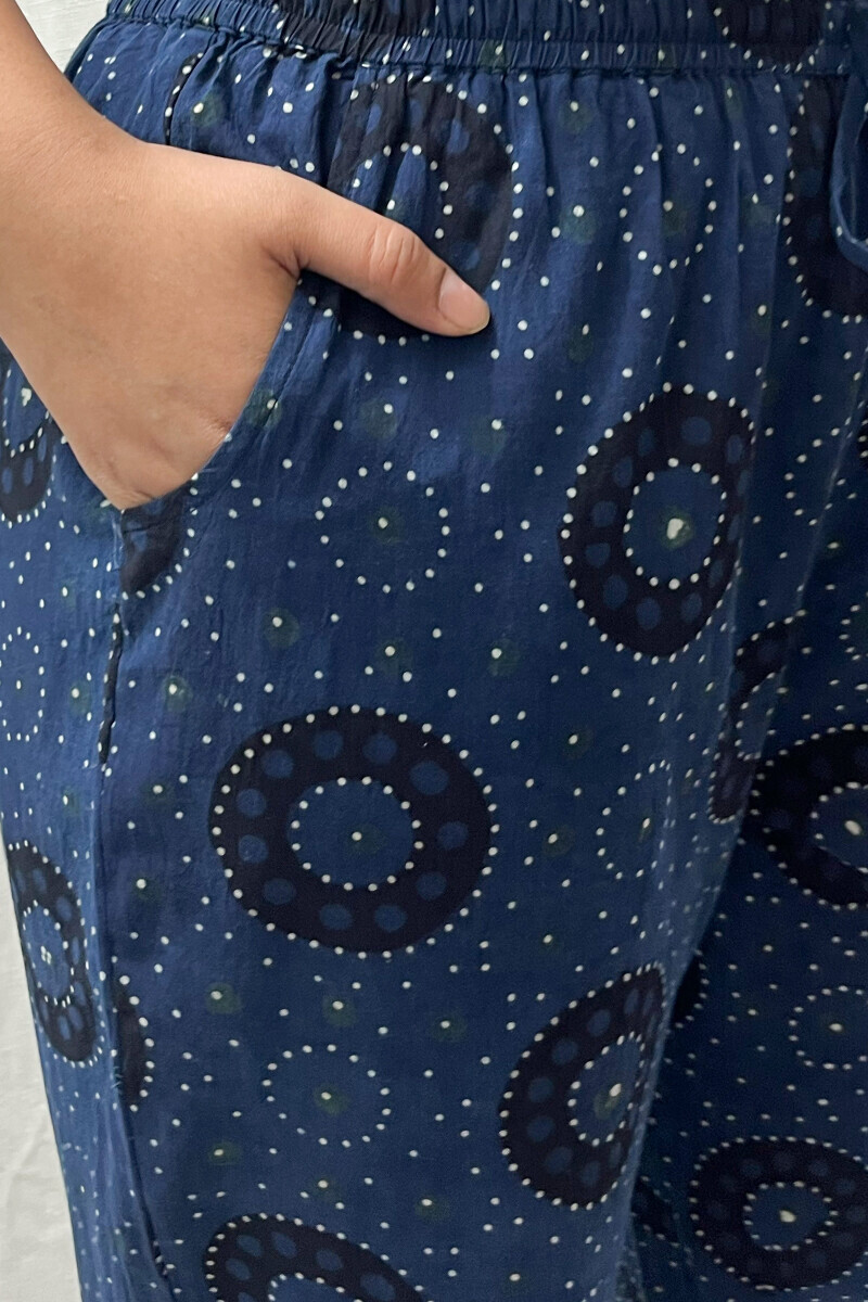 Ajrak Hand Block-Printed Cotton Narrow Pants