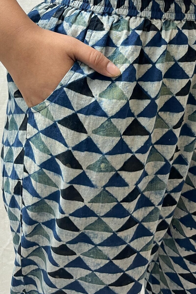 Ajrak Hand Block-Printed Cotton Narrow Pants