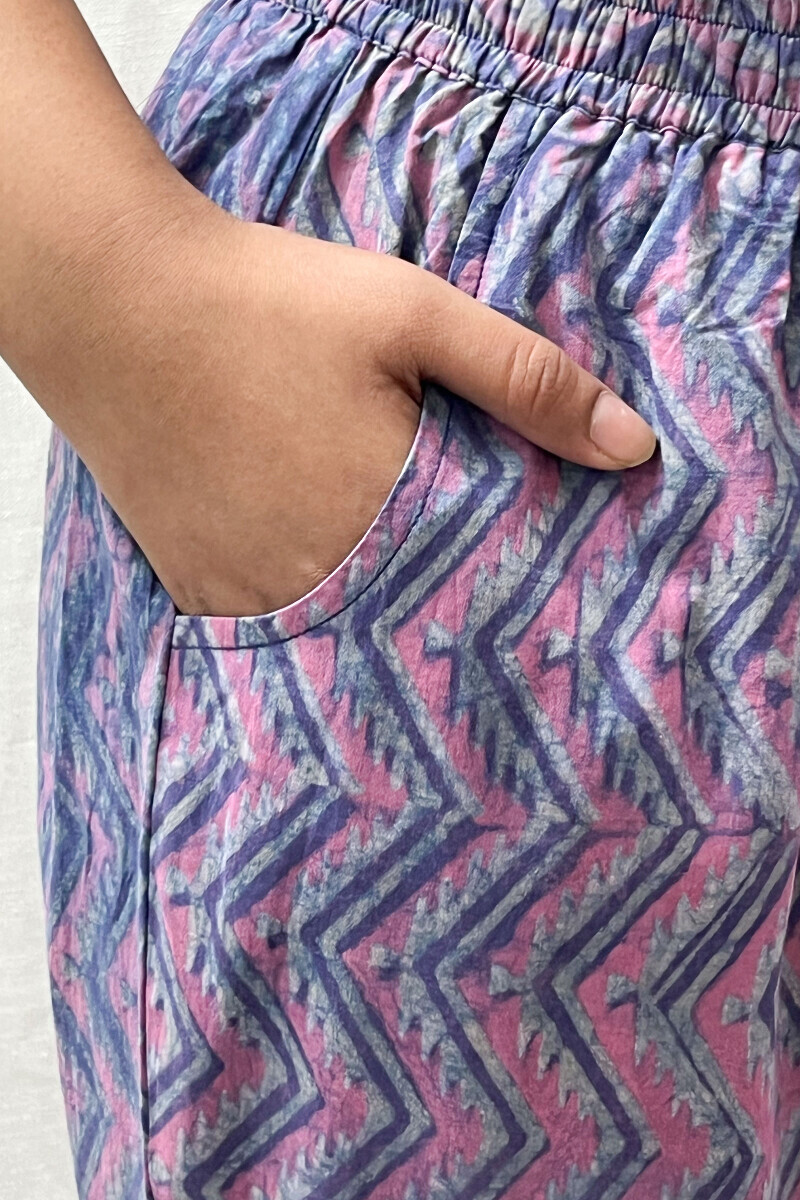 Akola Hand Block-Printed Cotton Narrow Pants