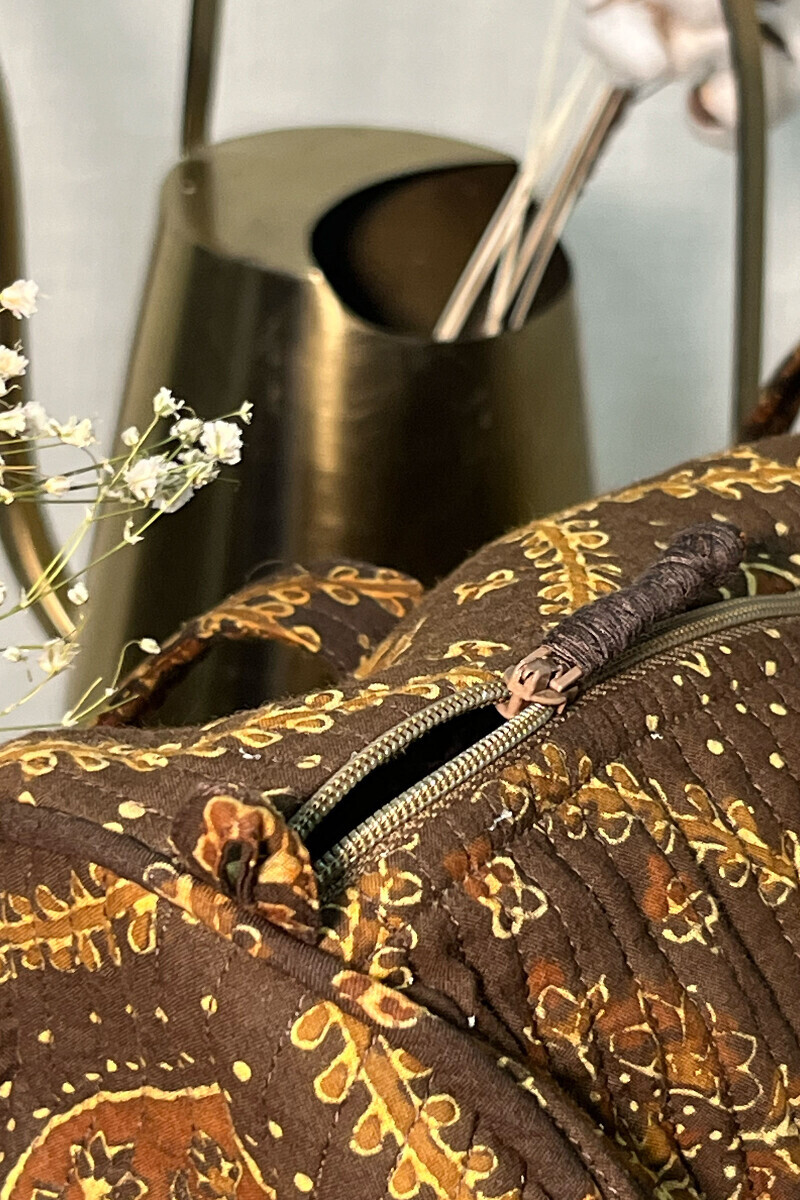 Ajrak Hand Block-Printed Cotton Duffel Bag