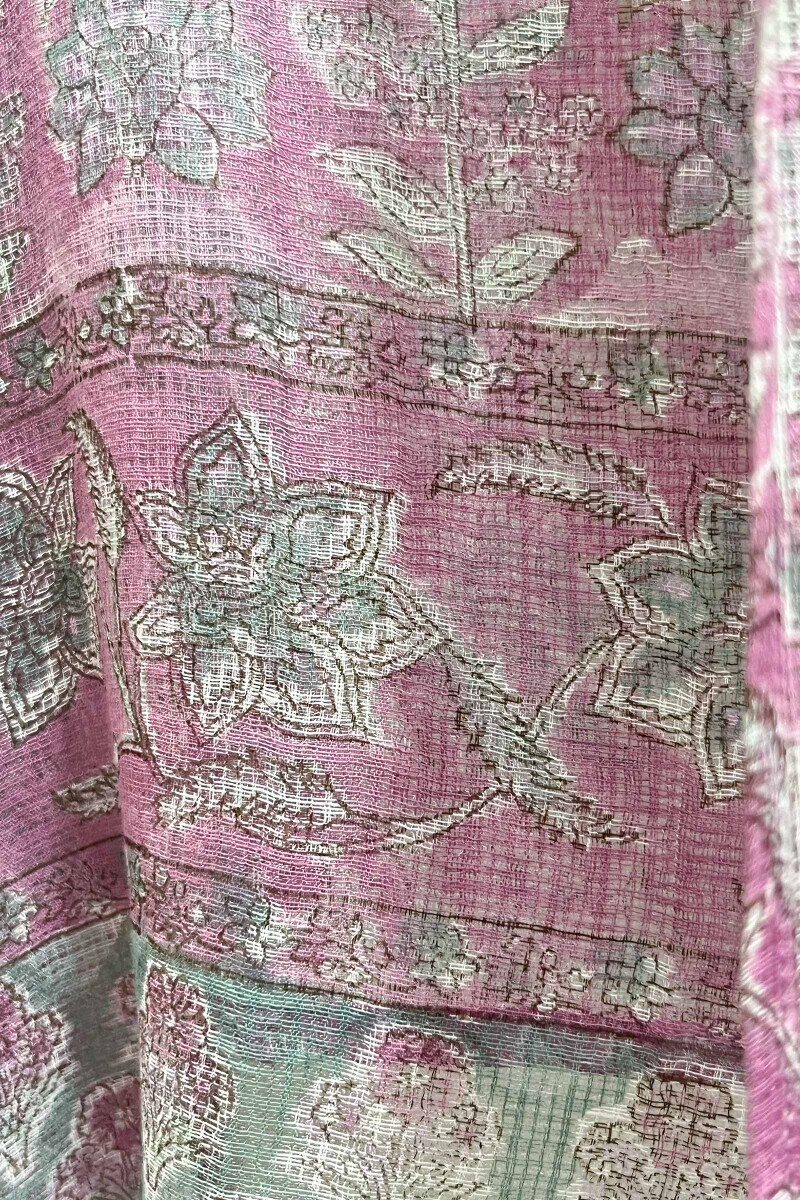 Pink Hand Block-Printed Kota Dupatta