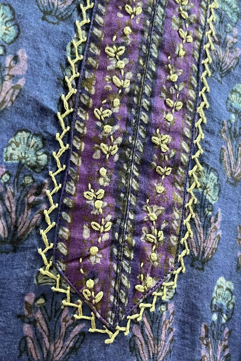 Akola Hand Block-Printed Straight Cotton Kurta
