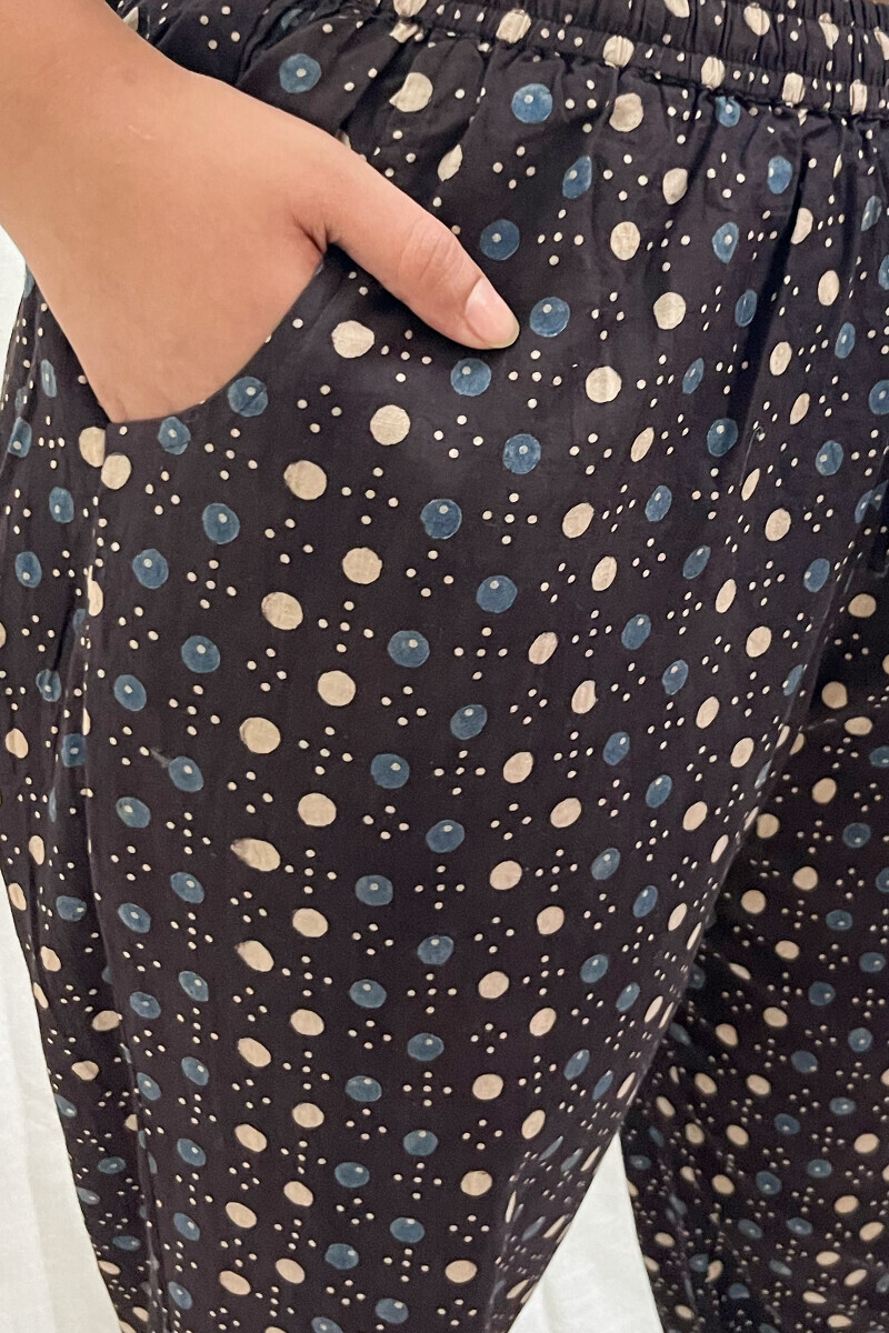 Ajrak Hand Block-Printed Cotton Narrow Pants