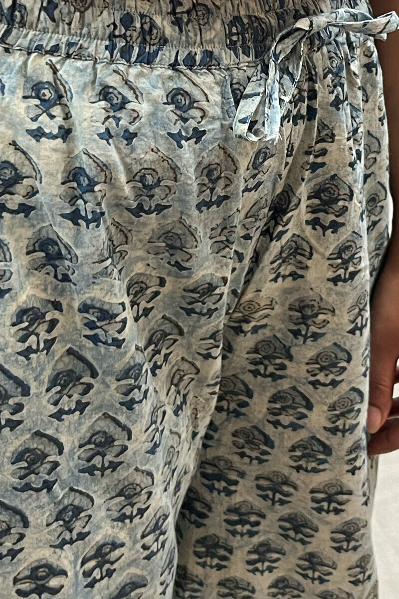 Akola Hand Block-Printed Cotton Izhaar Pants