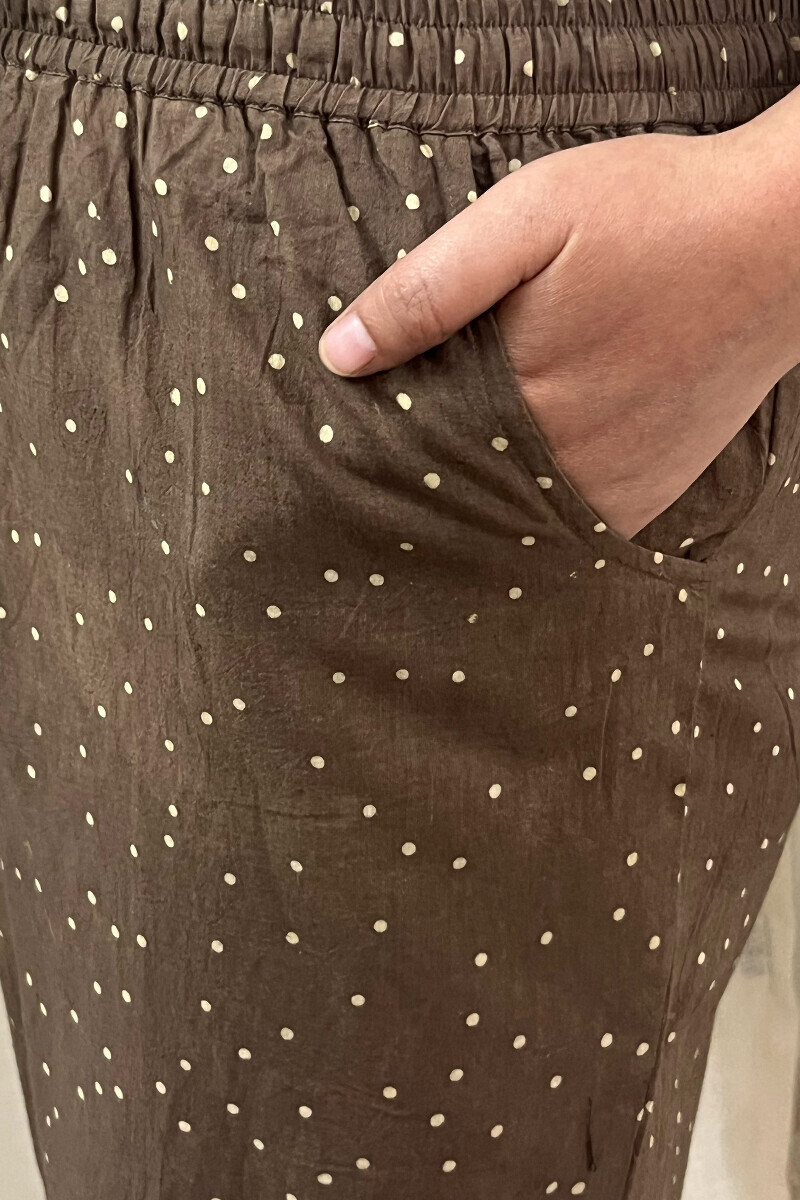 Ajrak Hand Block-Printed Cotton Narrow Pants