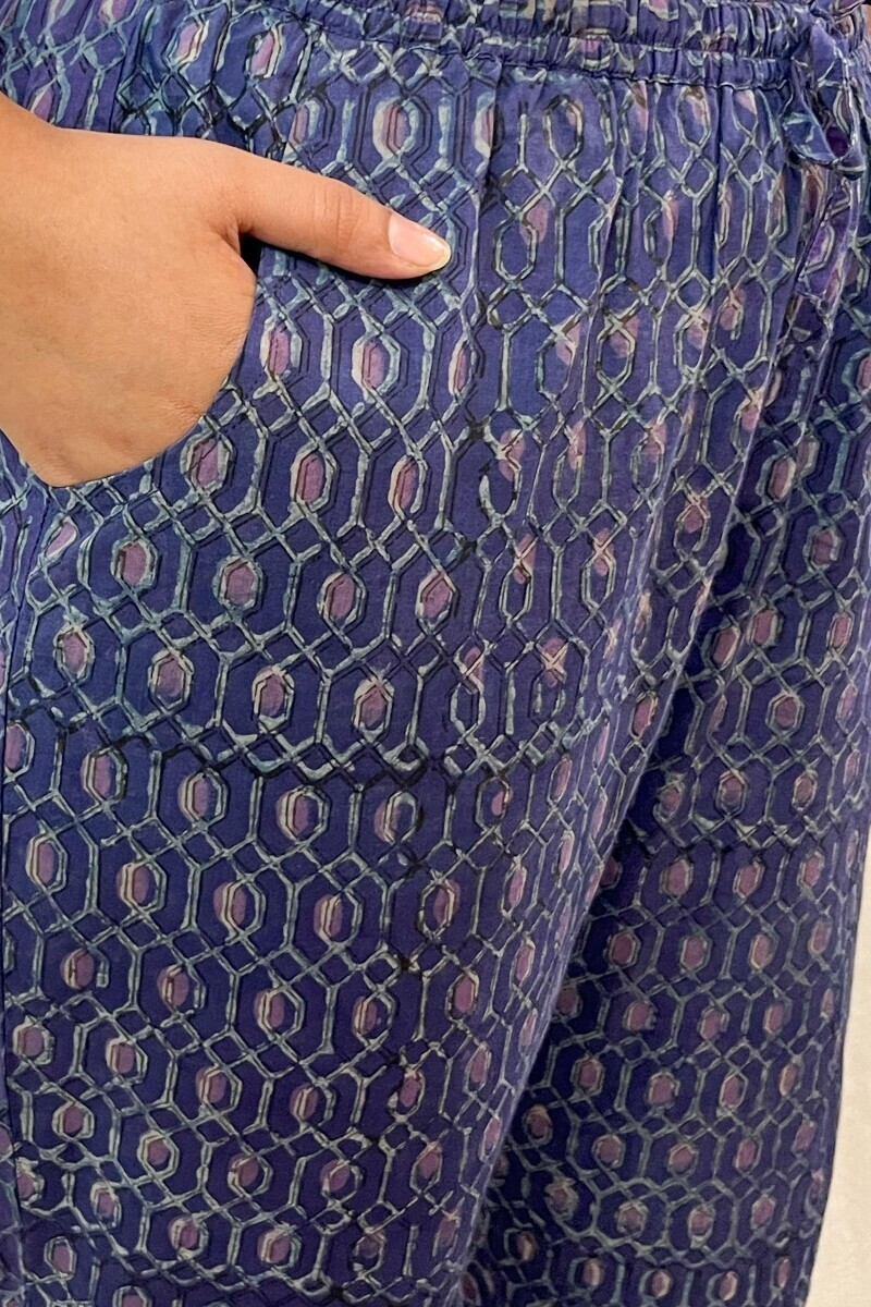 Akola Hand Block-Printed Cotton Narrow Pants