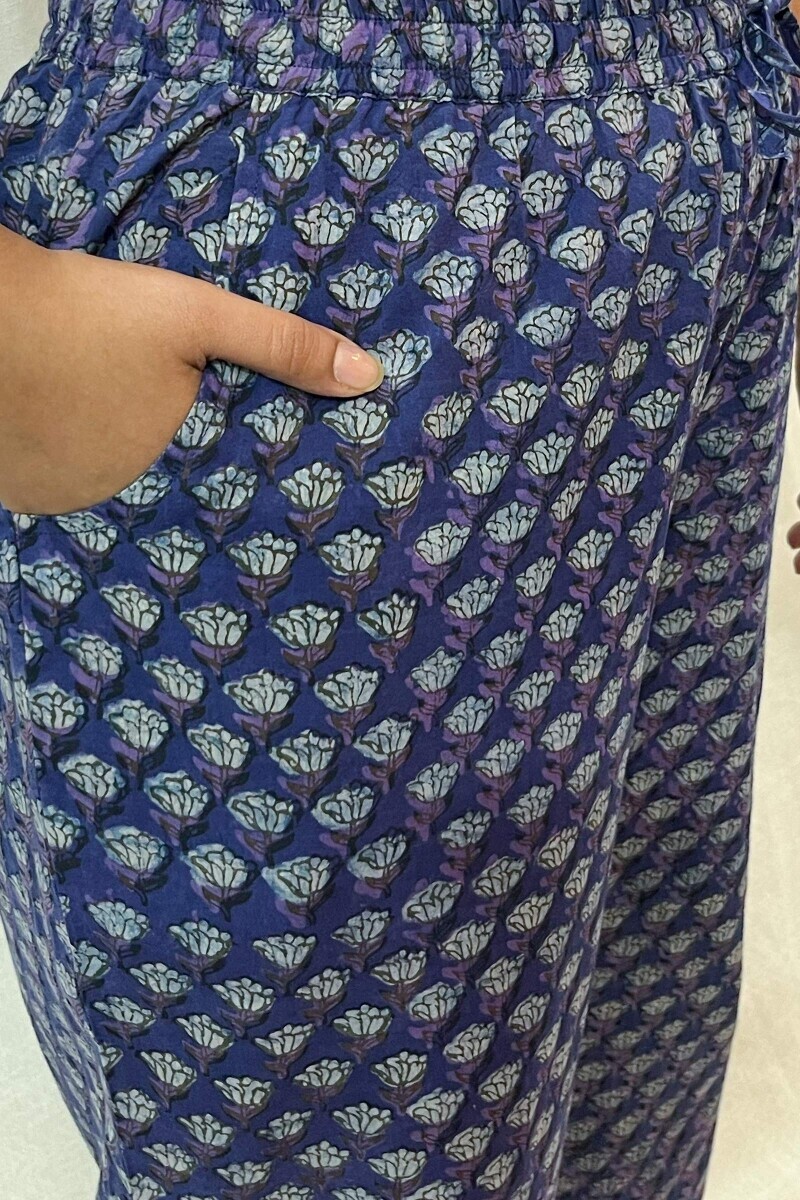 Akola Hand Block-Printed Cotton Narrow Pants
