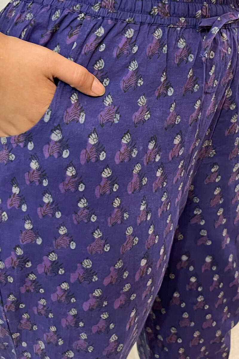 Akola Hand Block-Printed Cotton Narrow Pants