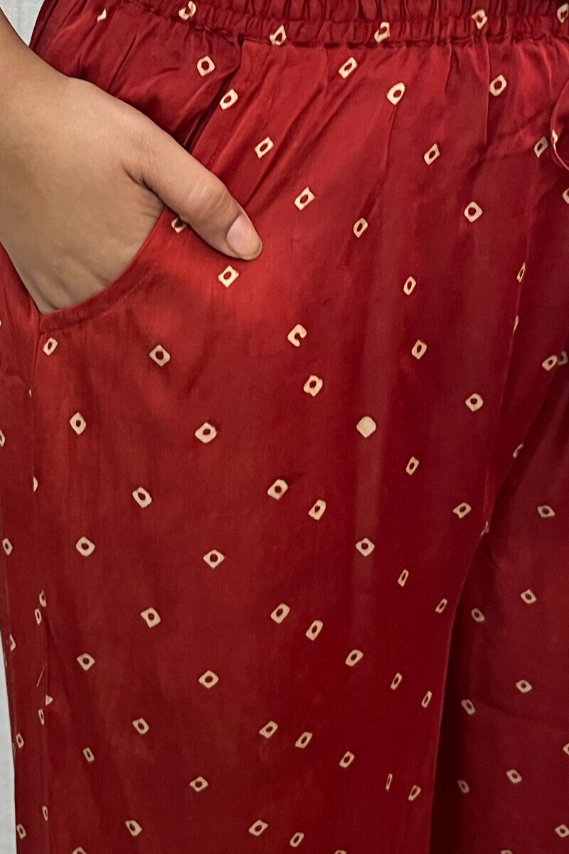Ajrak Hand Block-Printed Modal Satin Farsi