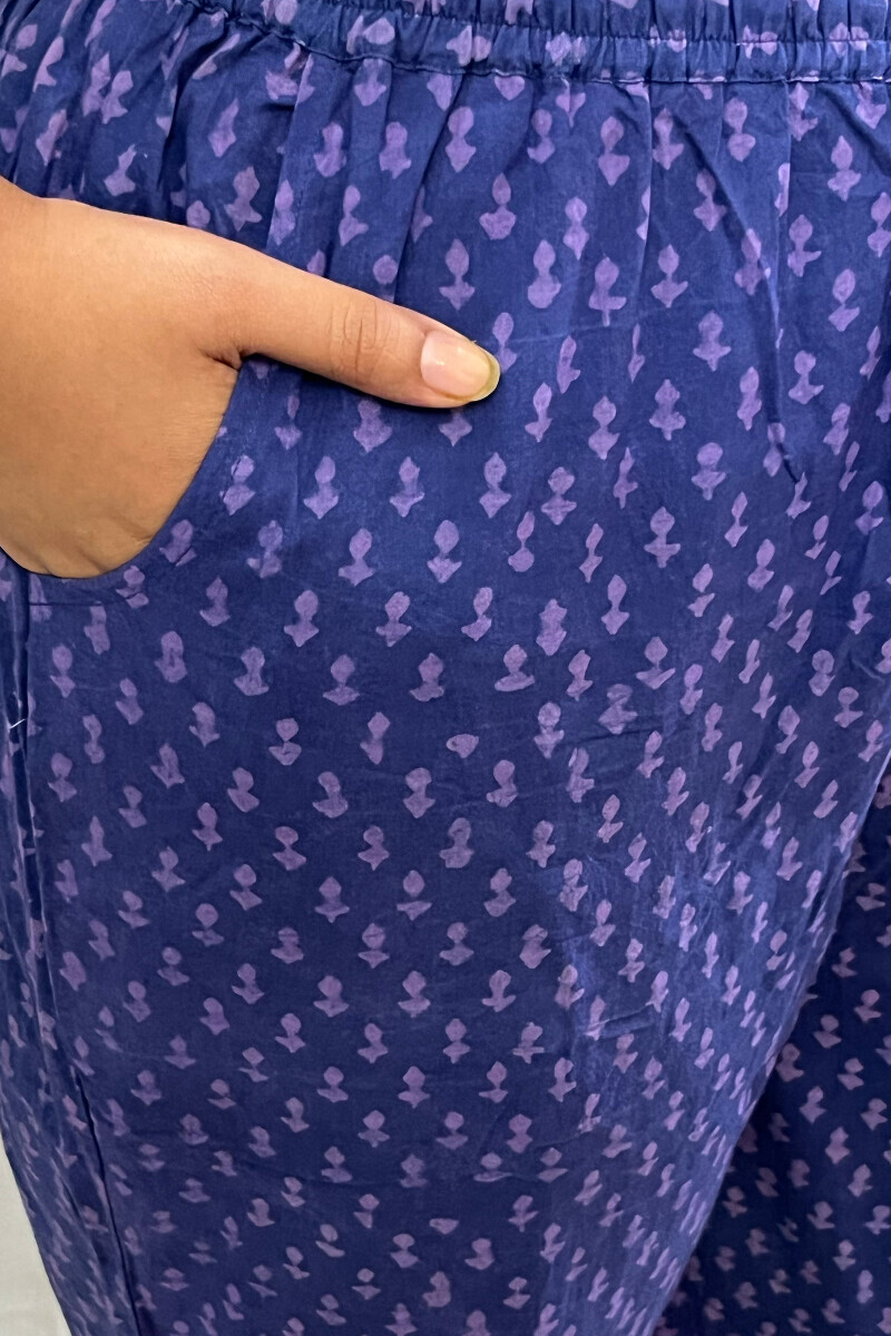 Akola Hand Block-Printed Cotton Narrow Pants