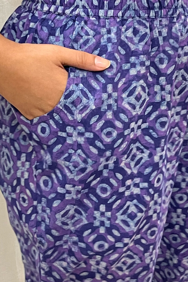 Akola Hand Block-Printed Cotton Narrow Pants