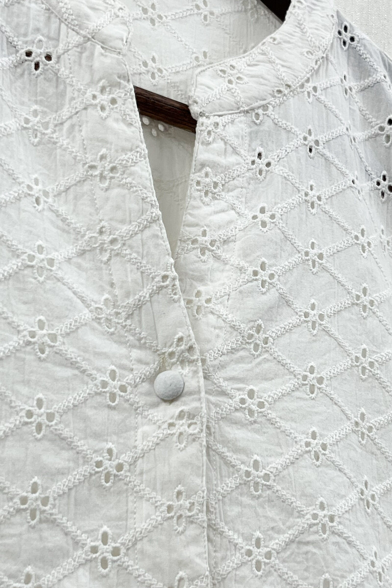 White Handcrafted Cotton Top