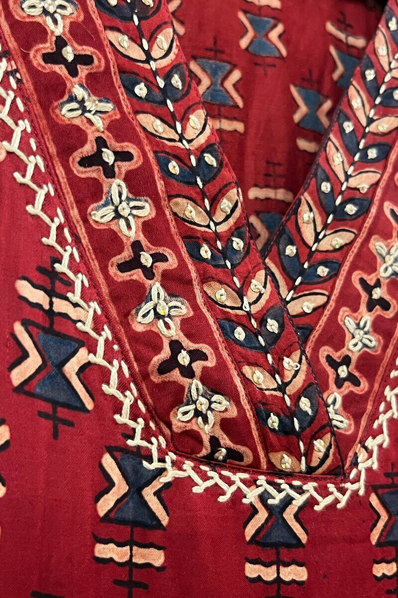 Ajrak Hand Block-Printed Straight Modal Satin Kurta