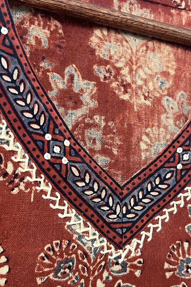 Ajrak Hand Block-Printed Straight Cotton Slub Kurta