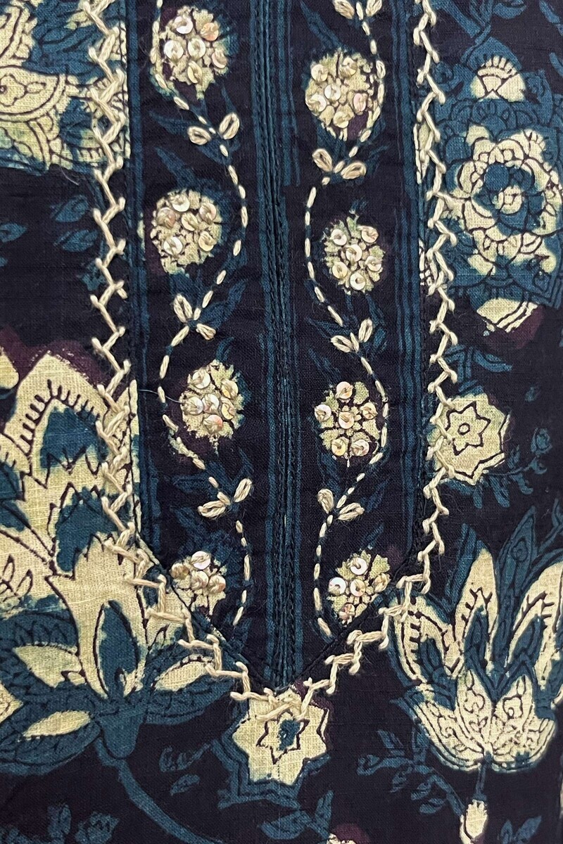 Ajrak Hand Block-Printed Straight Cotton Kurta