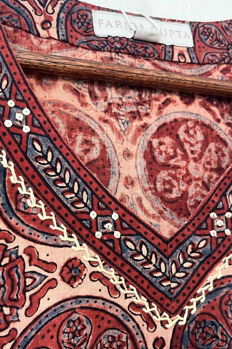 Ajrak Hand Block-Printed Straight Cotton Kurta