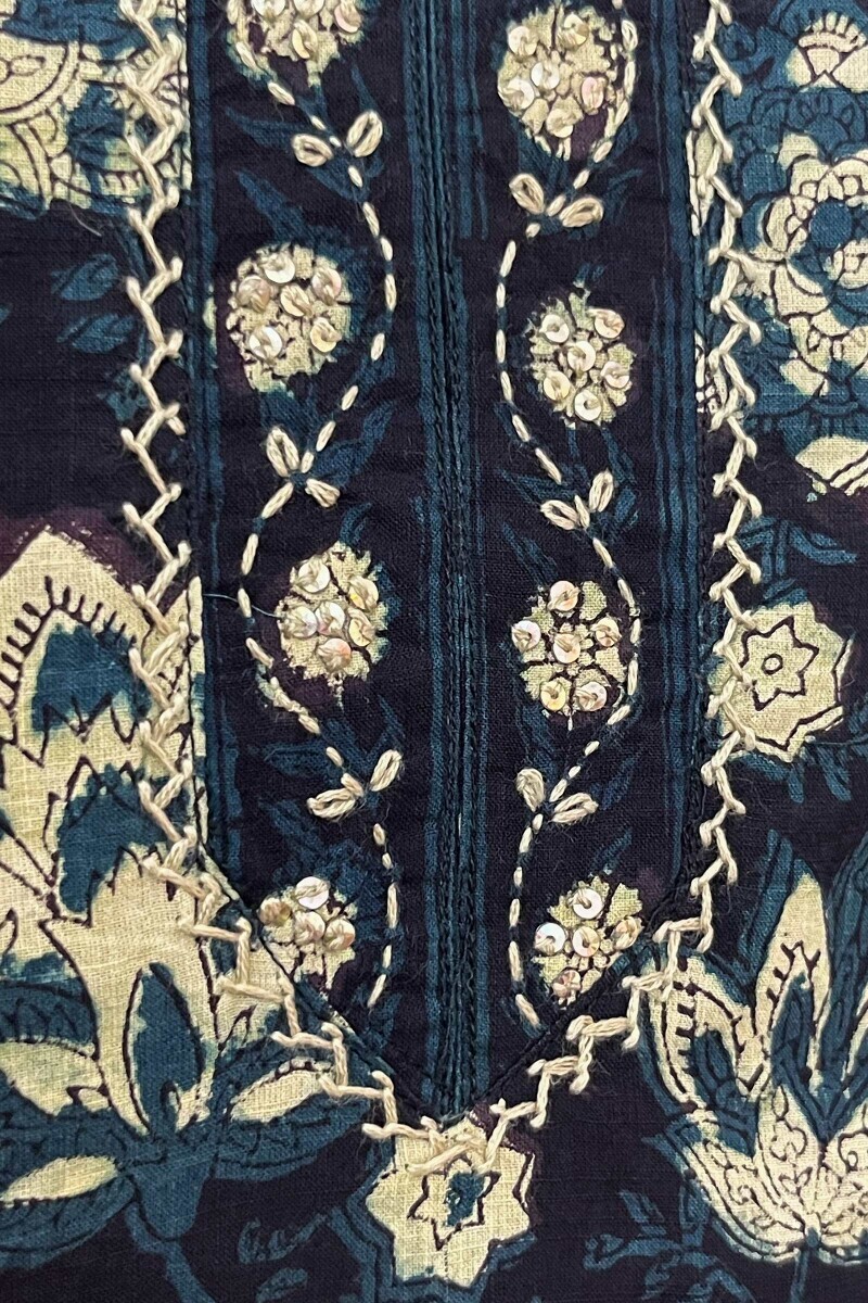 Akola Hand Block-Printed Straight Cotton Kurta