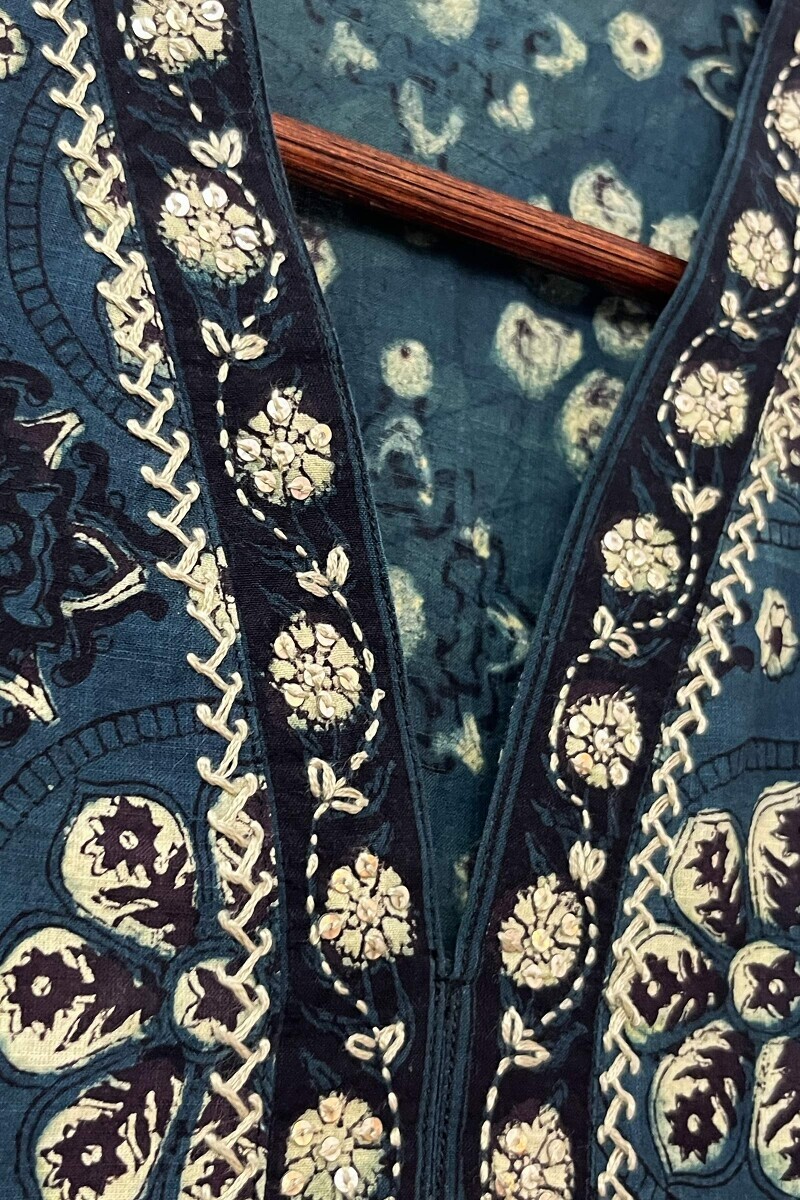 Akola Hand Block-Printed Straight Cotton Kurta