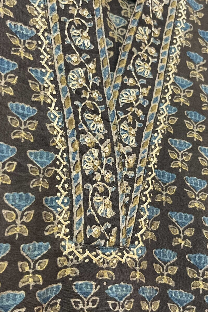 Ajrak Hand Block-Printed Cotton Top