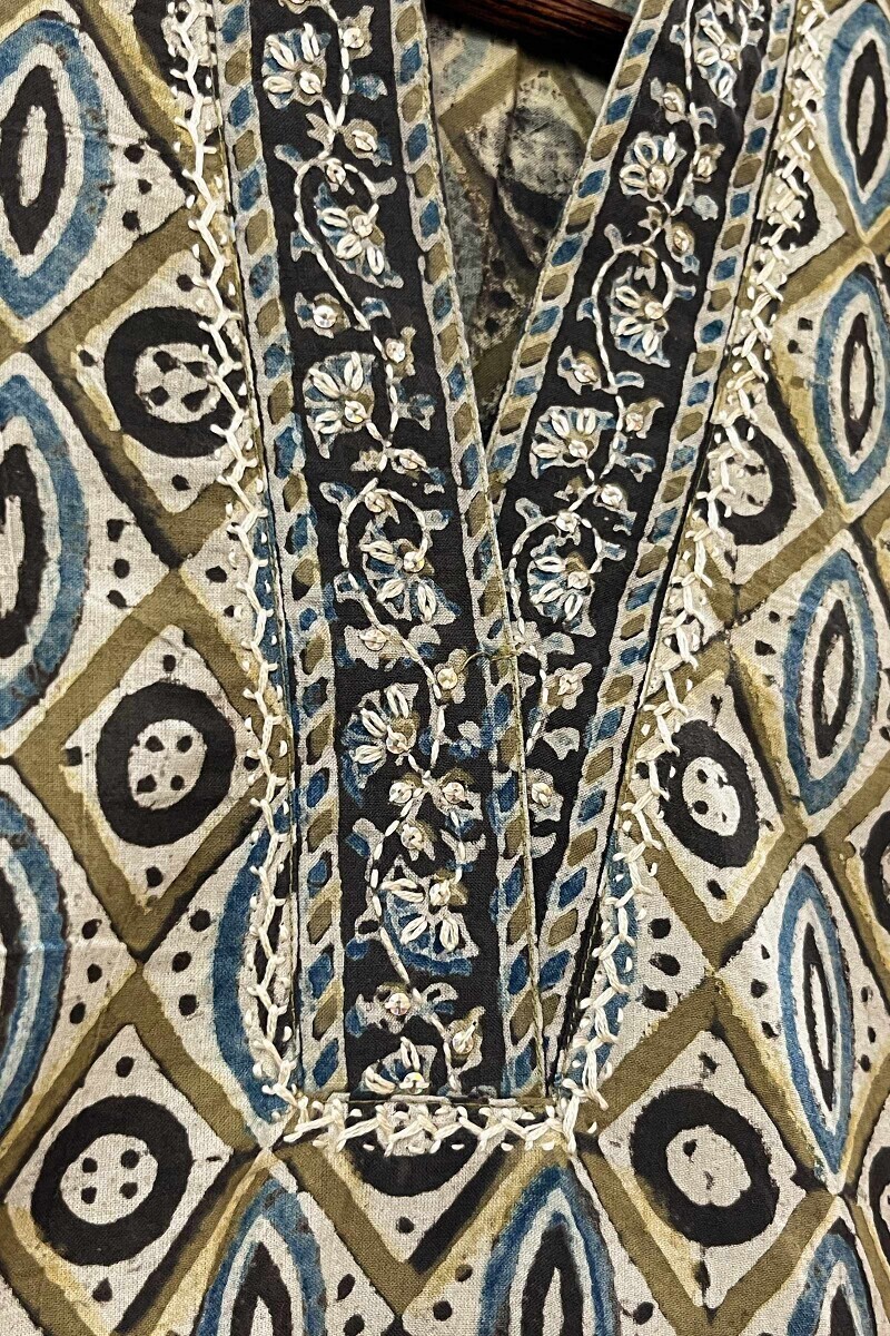 Ajrak Hand Block-Printed Cotton Top