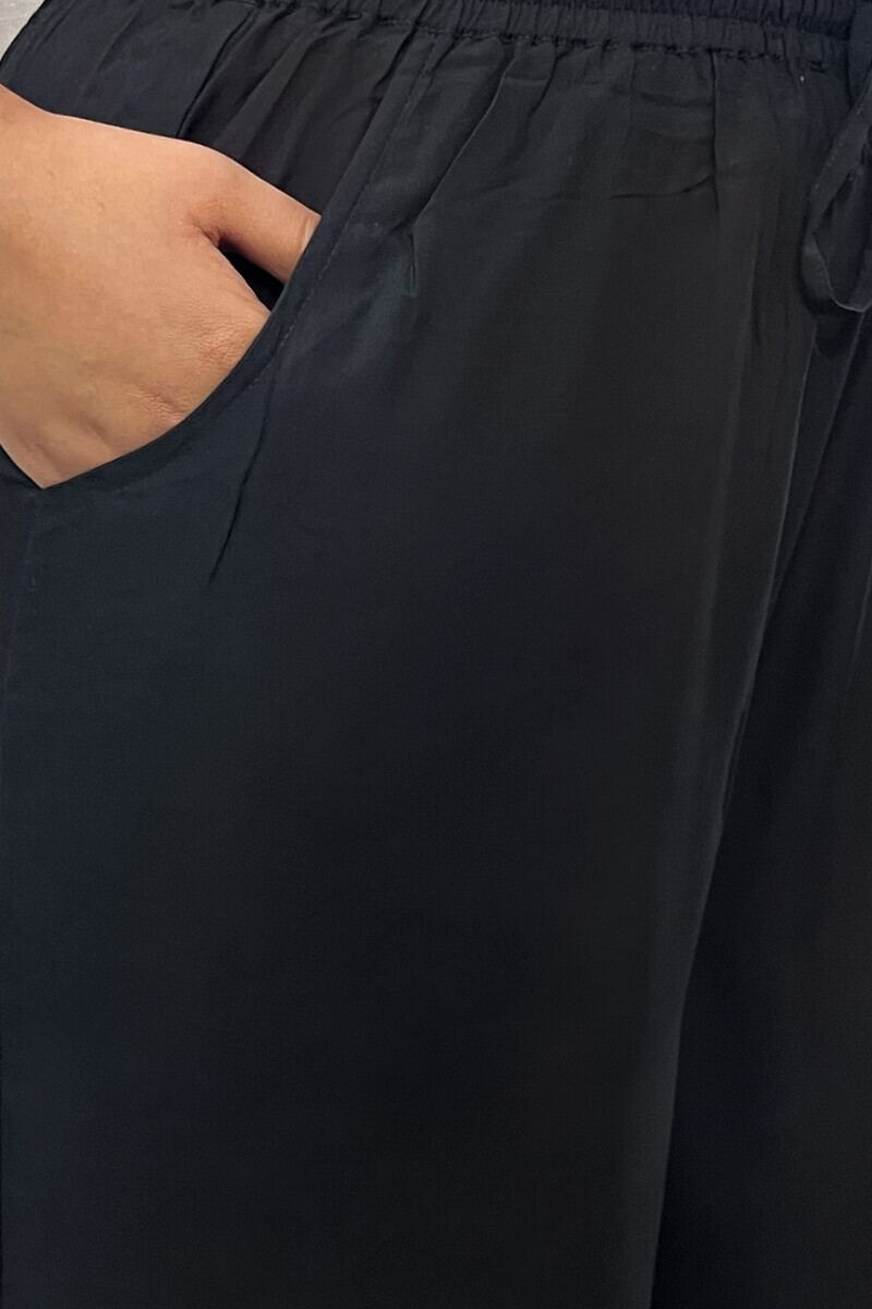 Black Handcrafted Modal Black Farsi Pants
