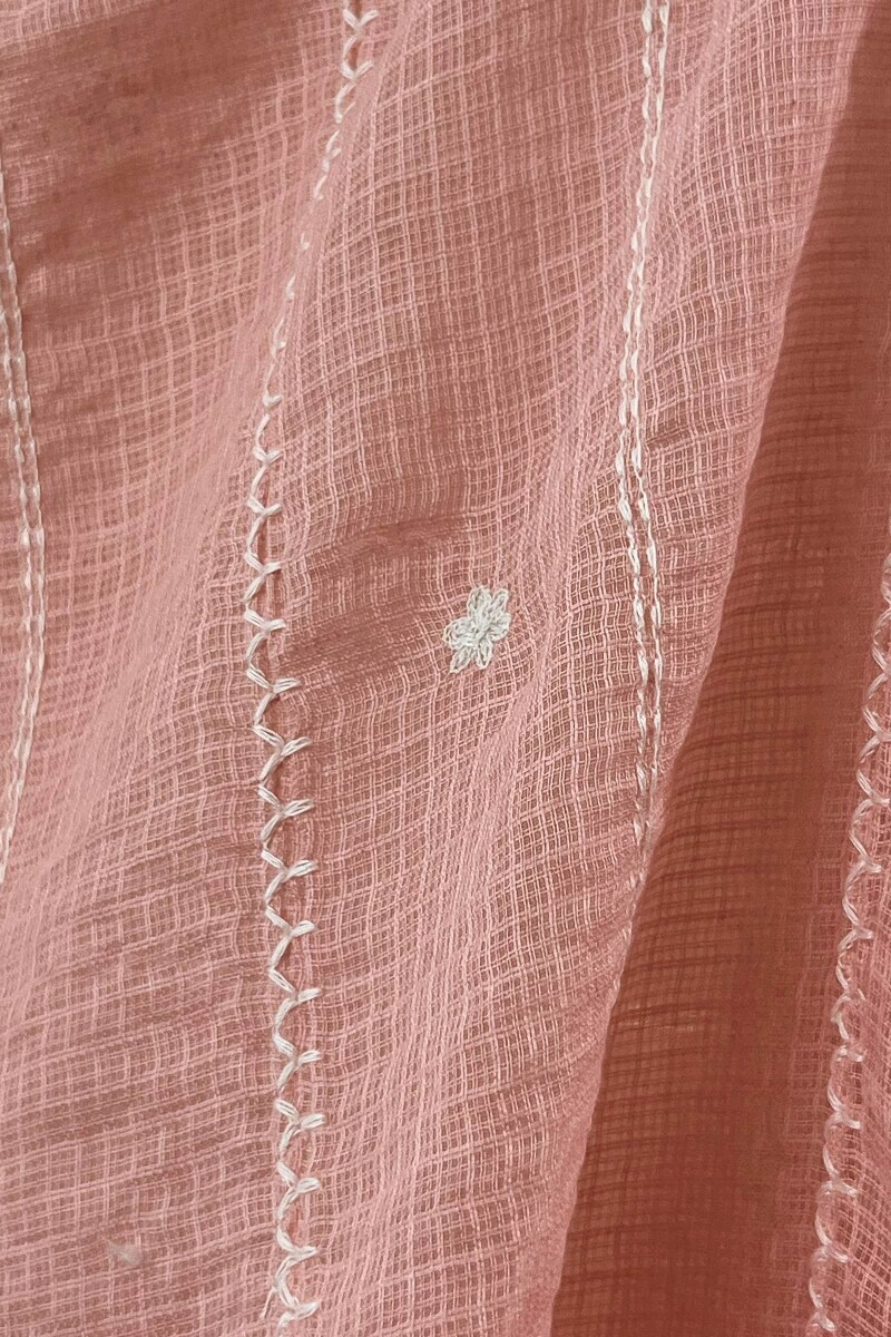 Pink Handcrafted Kota Dupatta