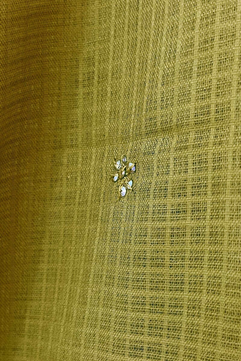 Olive Green Handcrafted Kota Dupatta
