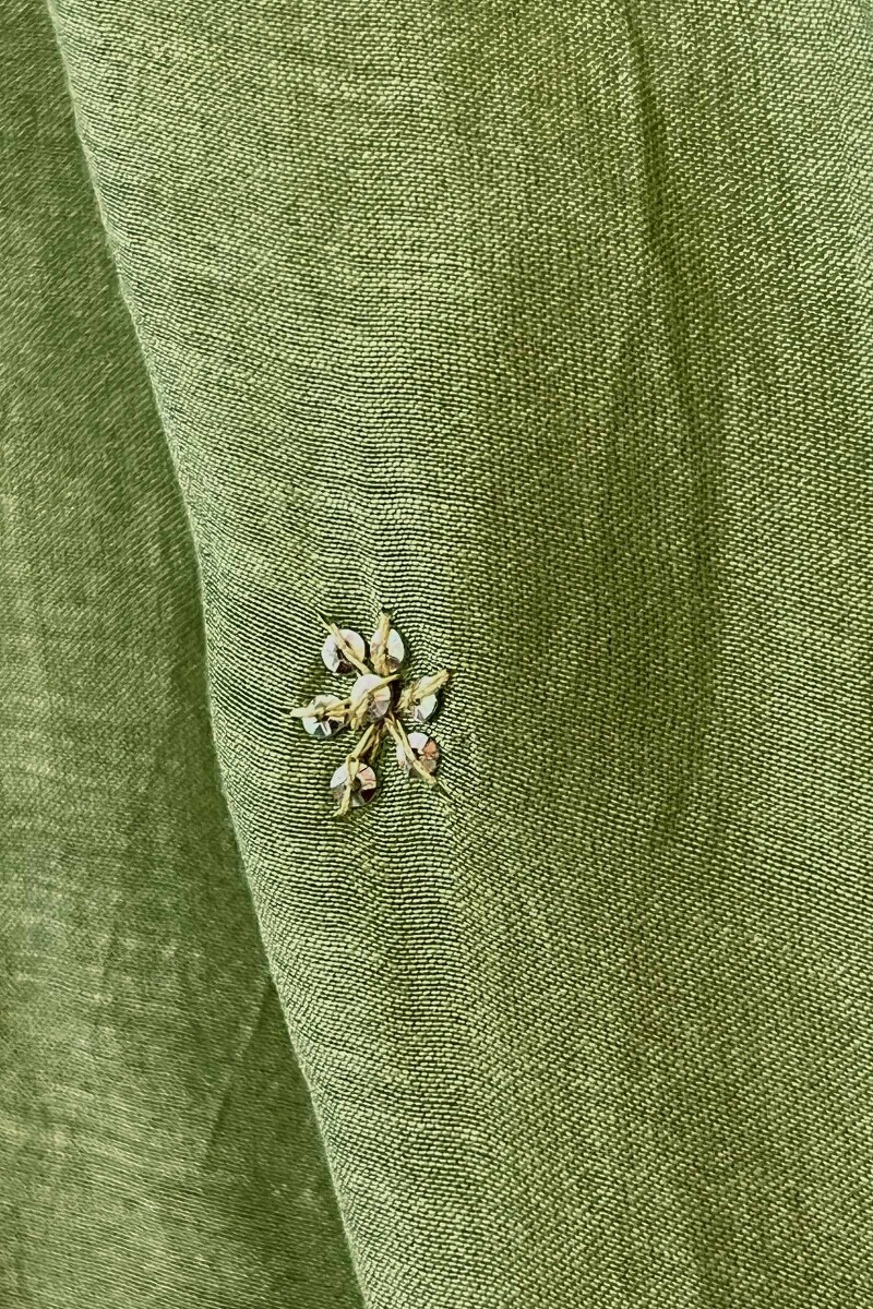 Green Handcrafted Chanderi Dupatta