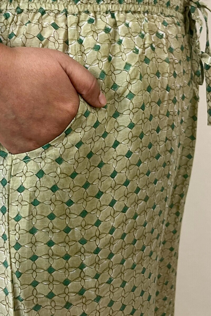 Light Green Handcrafted Modal Farsi