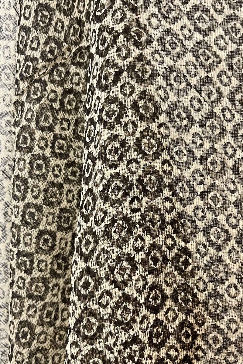 Off-White Hand Block-Printed Kota Dupatta