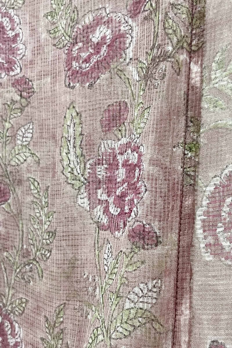 Brown Hand Block-Printed Kota Dupatta