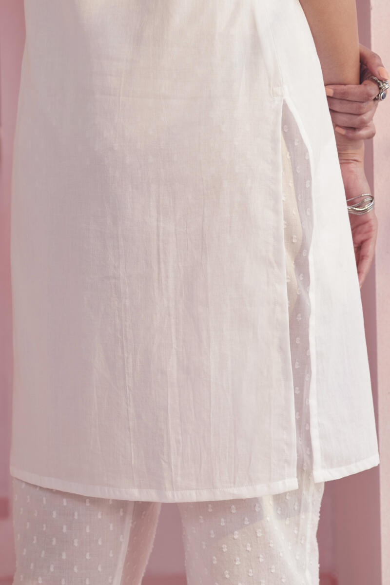 Off-White Handcrafted Cotton Slip