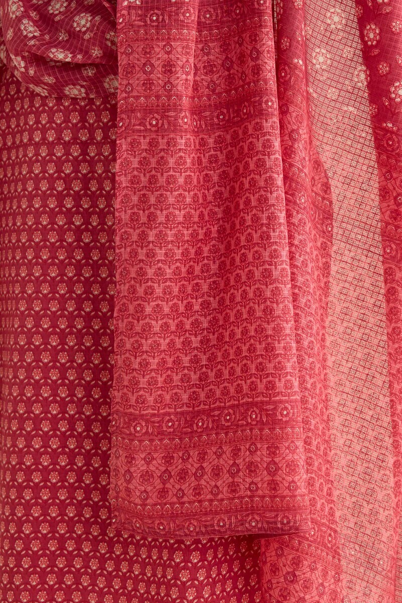 Pink Hand Printed Kota Dupatta