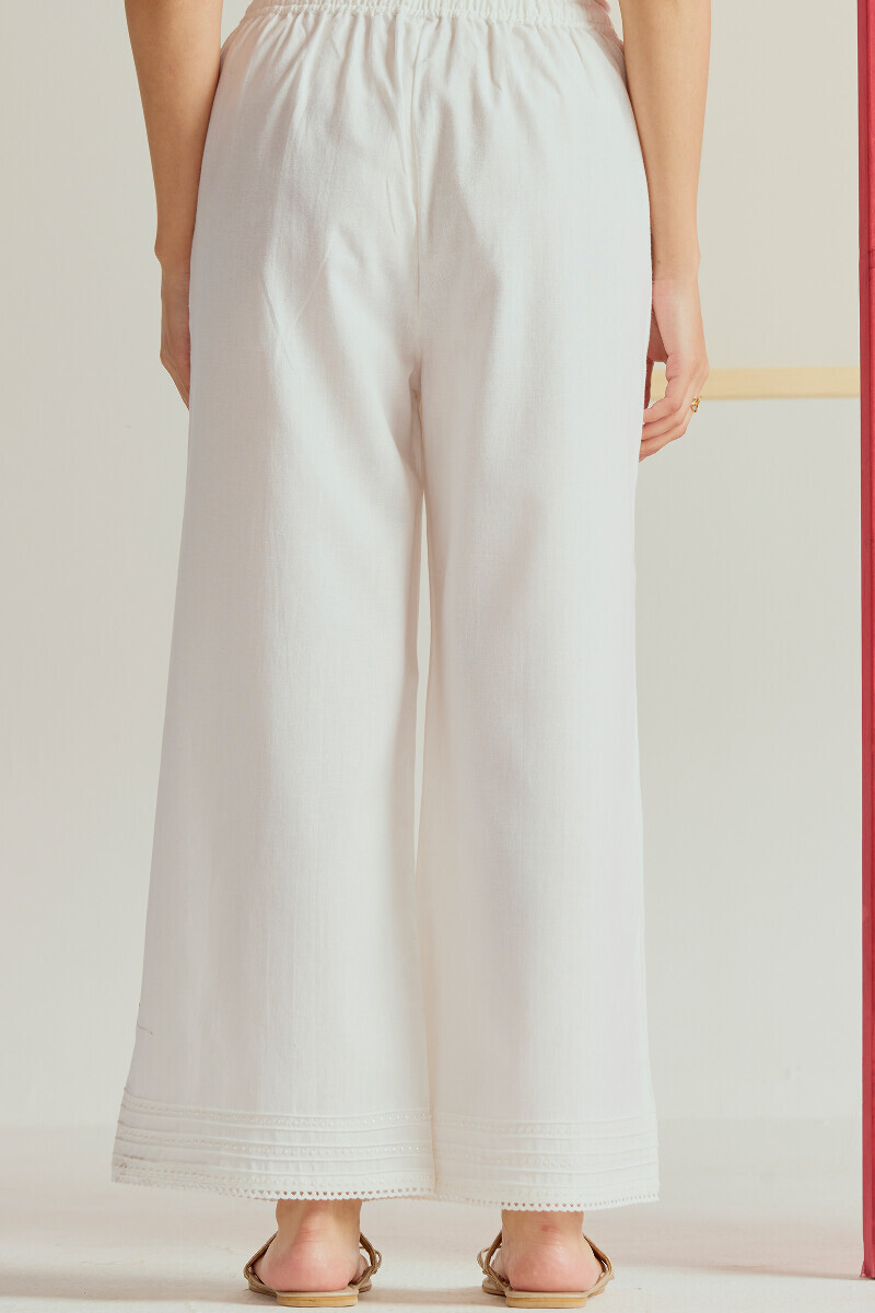 White Handcrafted Cotton Flax Farsi