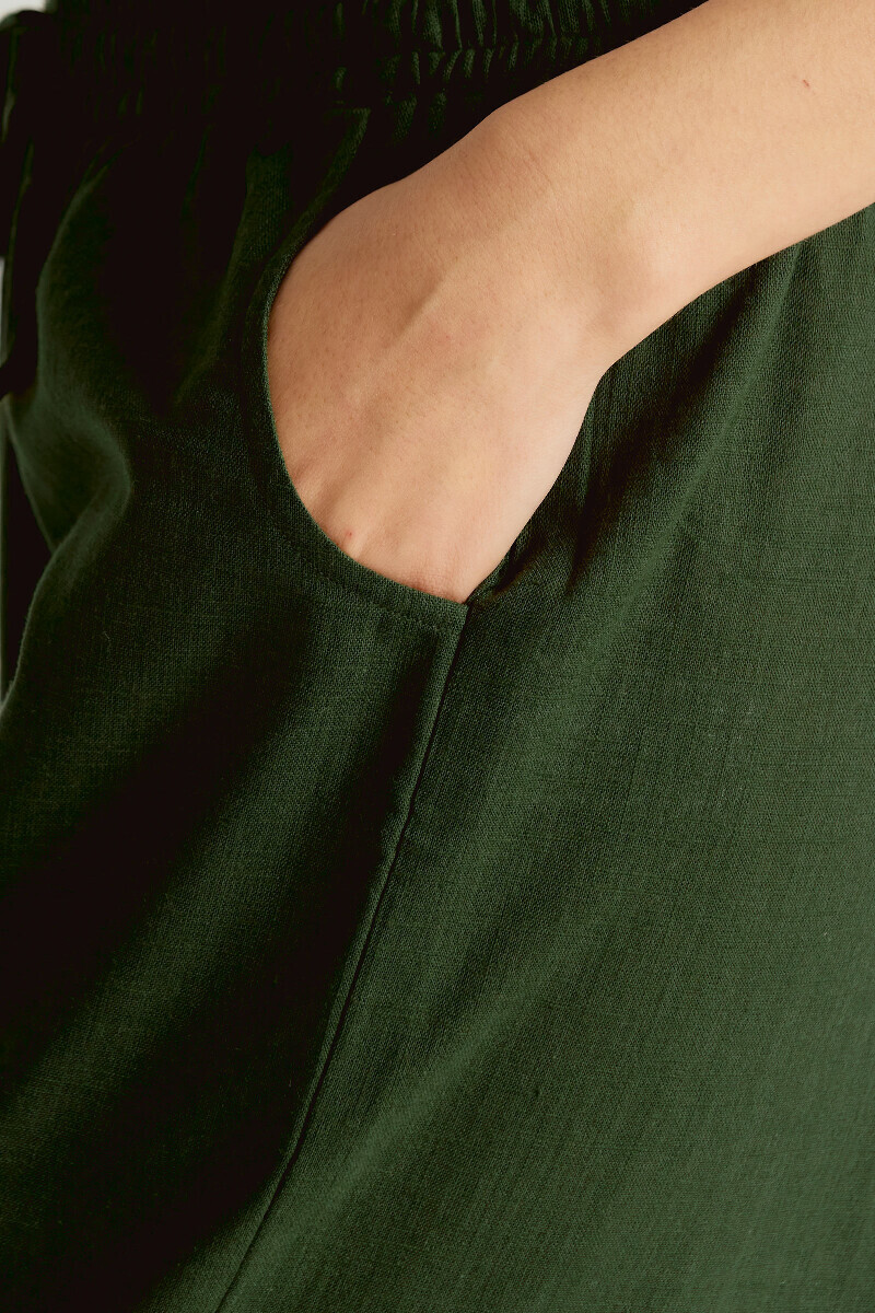 Green Handcrafted Gauze Slub Farsi