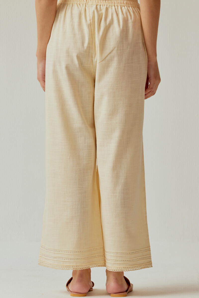 Cream Handcrafted Gauze Slub Farsi
