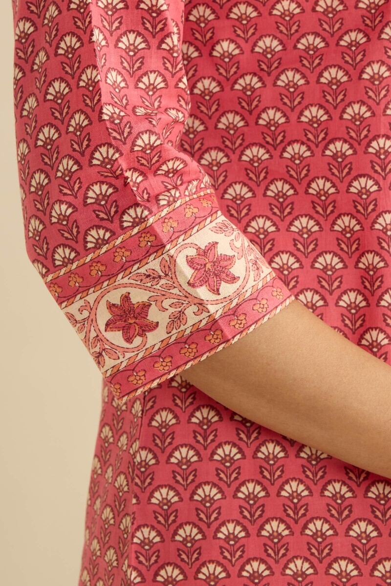 Pink Hand Printed Cotton Top